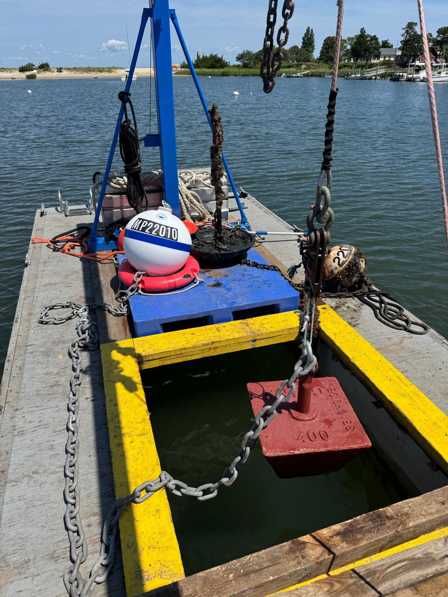 Mooring installation at Mill Creek